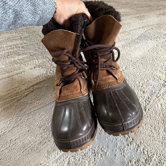 Sorel Steel Shank Leather brown boots Made in USA Winter Boots size 8 main image 5